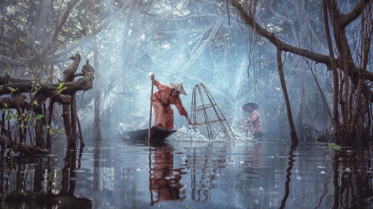 Acuicultores en Myanmar