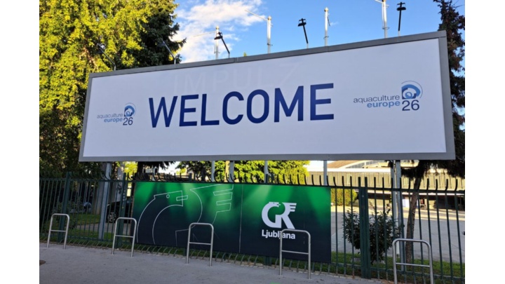 Cartello di benvenuto di Aquaculture Europe 2026