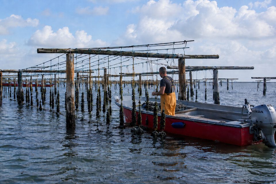 Allevamento di cozze nel Delta del Po