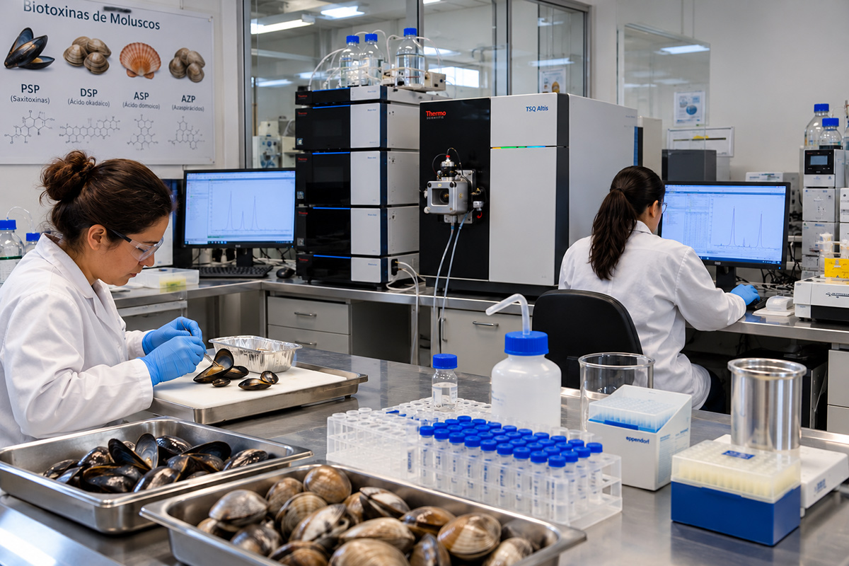 análisis de biotoxinas en laboratorio
