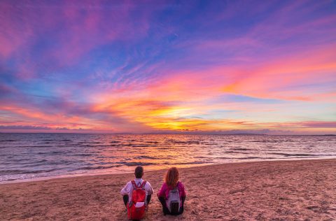 Atardecer frente al mar