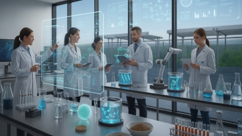 recreación de laboratorio en el futuro