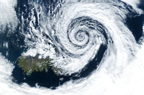 Huracán visto desde satélite