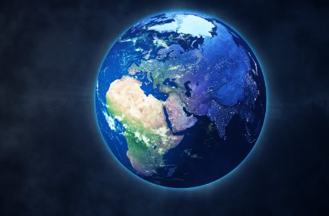 Mundo con Europa y África