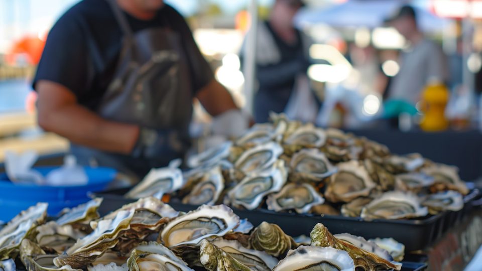 Ostras en el mercado