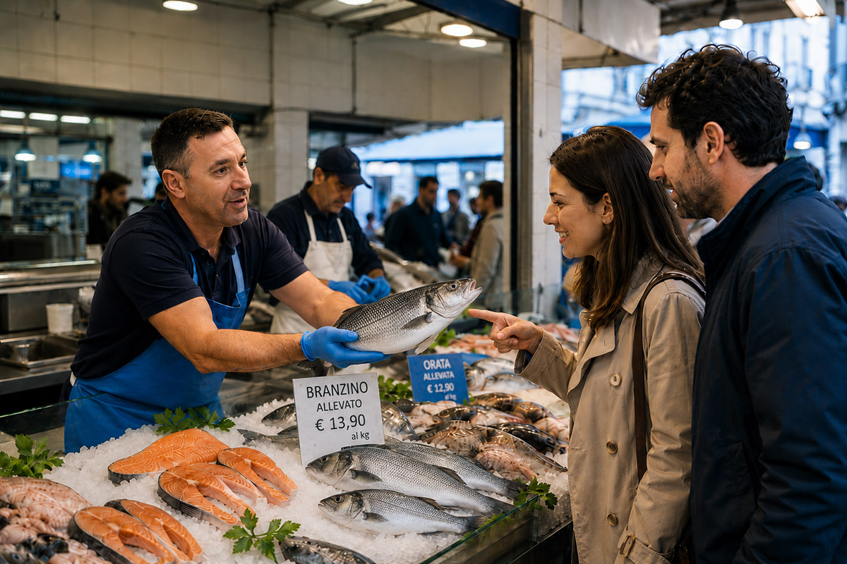 Pescadería en Italia