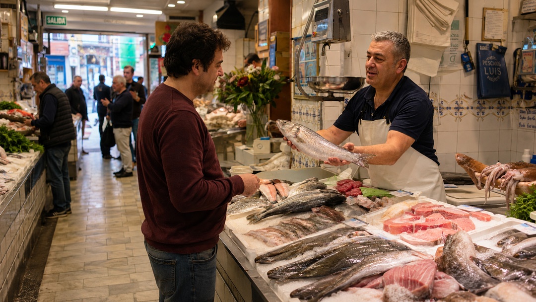 Pescaderia tradicional en Madrid
