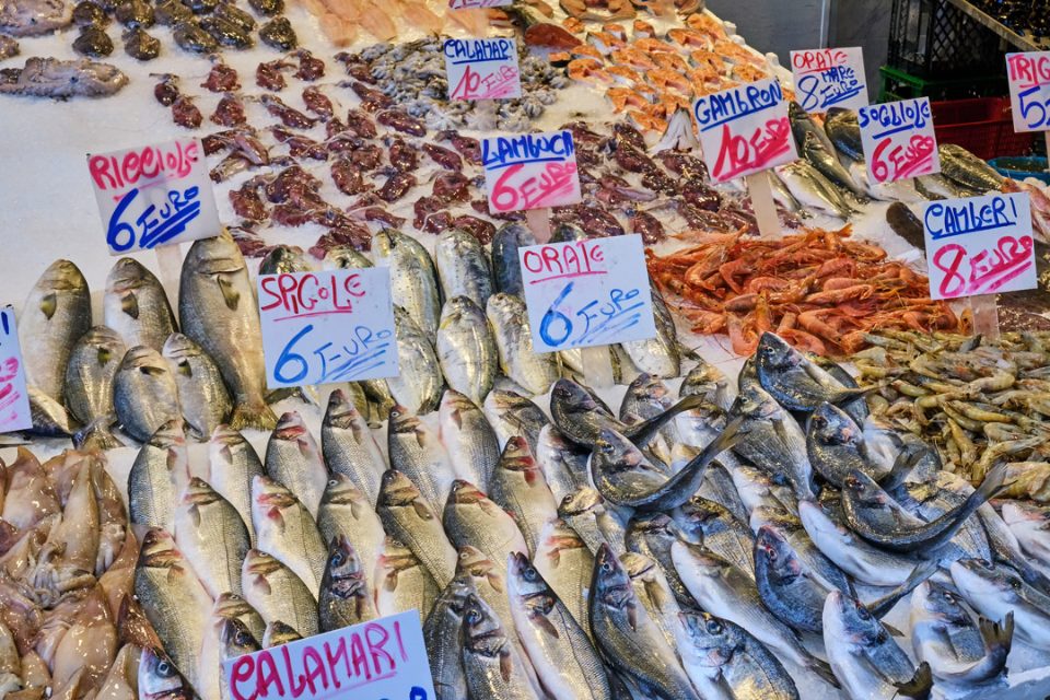 pescados en Nápoles (Italia)