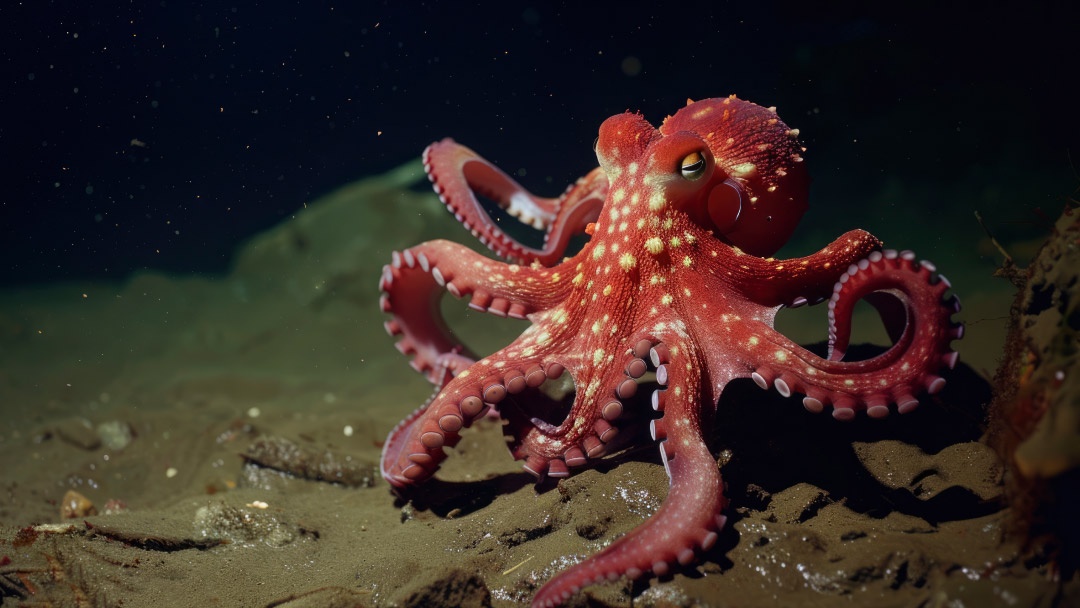 Pulpo rojo, generado AI
