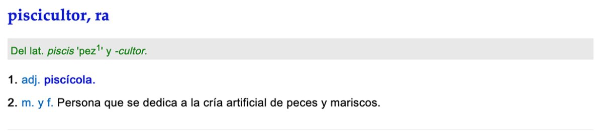 RAE definición piscicultor