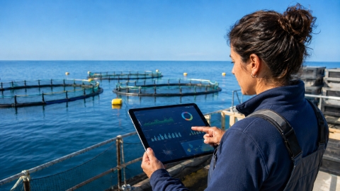 Técnico apunta datos estadísticos en tablet