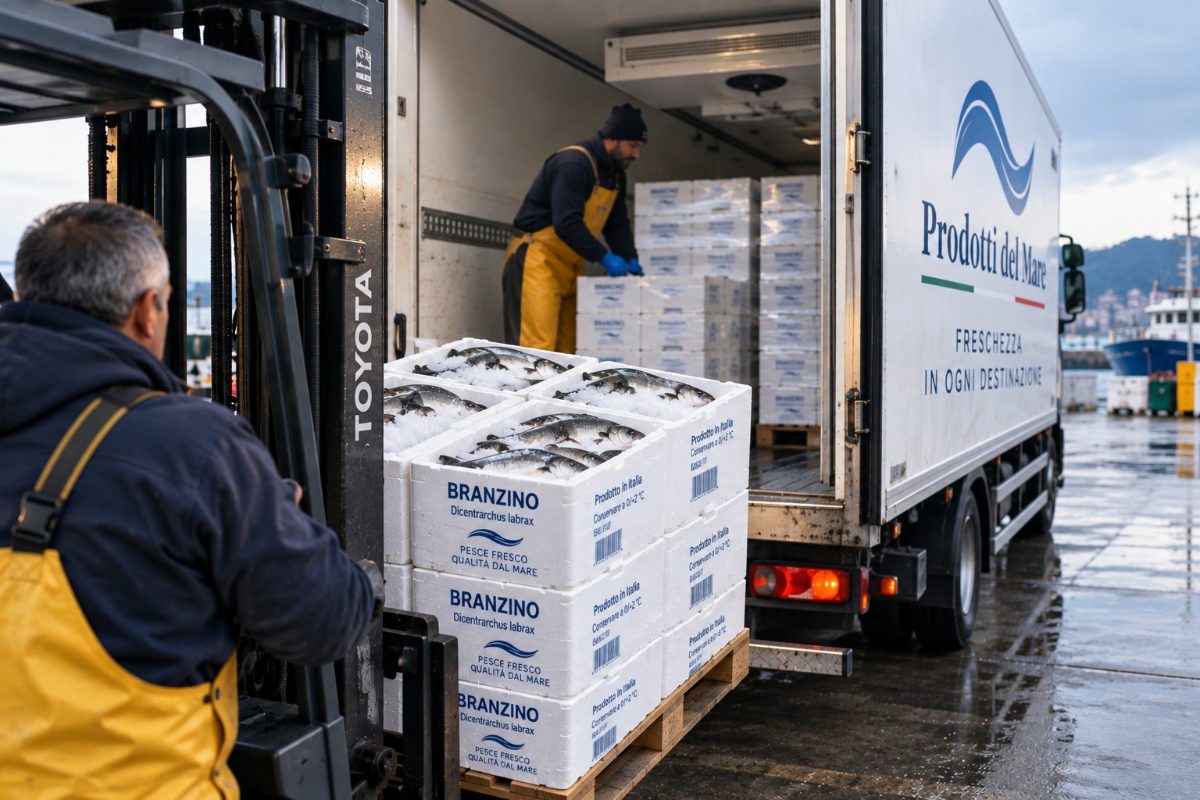 Trasporto branzino camion