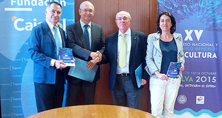 Firma de convenio Fundación Cajasol y XV Congreso Nacional de Acuicultura
