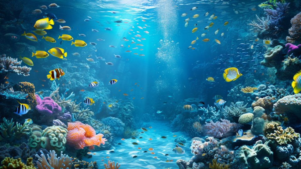 Corales bajo el agua