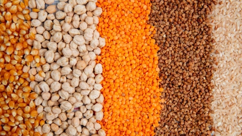 Diversos granos vegetales
