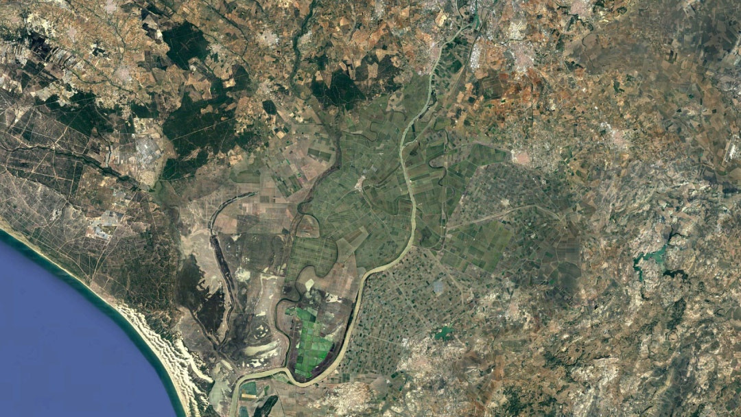 marismas del Guadalquivir vista satélite marismas del Guadalquivir vista satélite