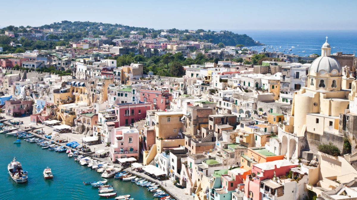 Vista panorámica de Procida, Nápoles