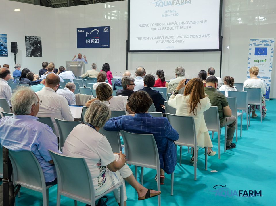 Sala de conferencias en AquaFarm, Pordenone, Italia