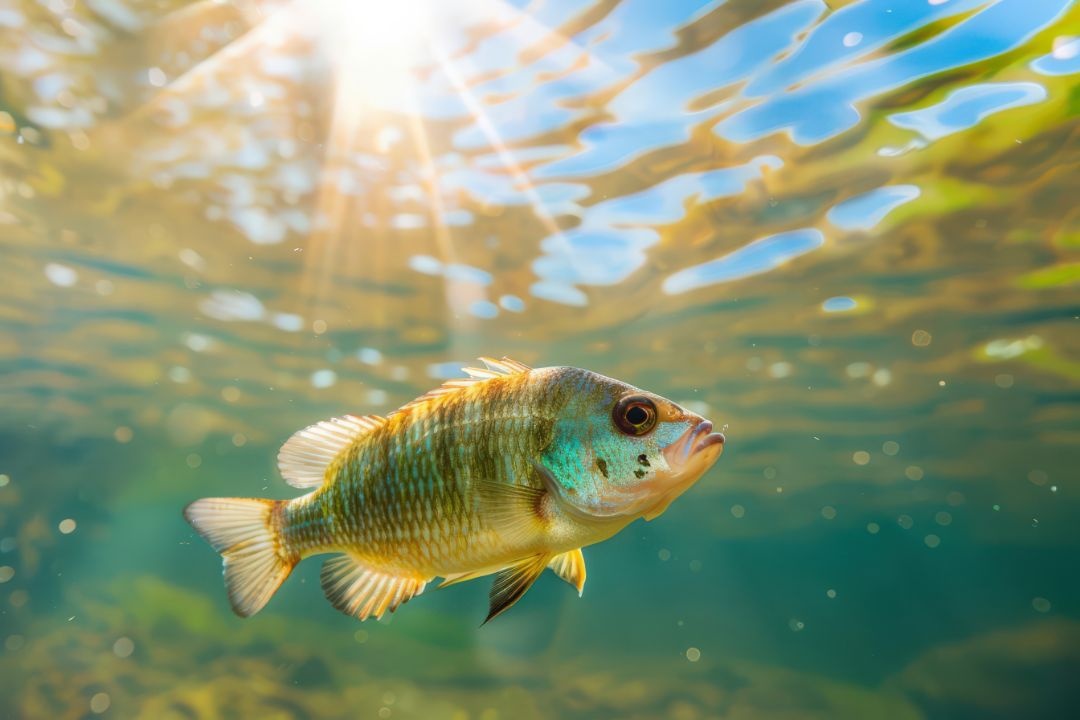 Tilapia del Nilo bajo el agua Tilapia del Nilo bajo el agua